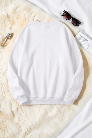 Unisex Desenli Kelebek Baskılı Bisiklet Yaka Sweatshirt