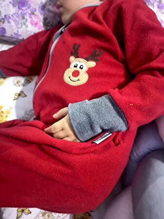 Yorni 6-18ay BEDEN, Bebek Çocuk Nakışlı Uzun Kollu Oeko-Tex Mikro Polar Uyku Tulumu Tog 2