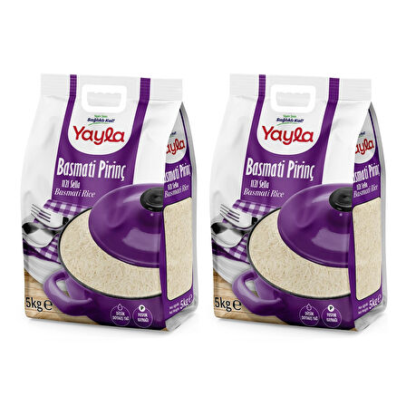 Yayla Bakliyat Basmati Pirinç 1121 Sella 5 kg x 2 Adet