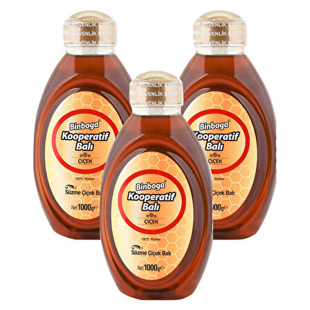 Binboğa Süzme Çiçek Balı 1 kg Pet x 3 Adet