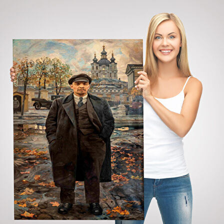 Vladimir Lenin Sovyet Dönemi Rusya Dekoratif Duvar Tablosu-6194