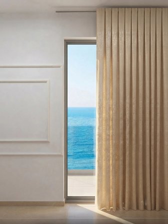 NİVEMESHOME LİNA V-101 KREM 1/3 PİLELİ FON PERDE