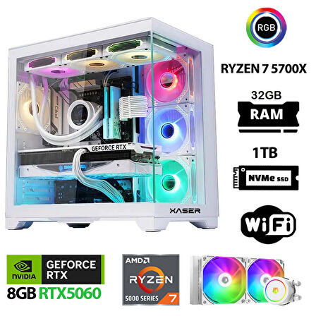 Xaser Sword X60 Ryzen 7 5700X 32GB Ram 1TB M.2 NVMe SSD 8GB RTX5060 Sıvı Soğutmalı Oyuncu Bilgisayarı
