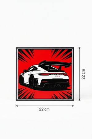 Porche GT3RS Tasarımlı Dekoratif Aydınlatma (22x22cm)