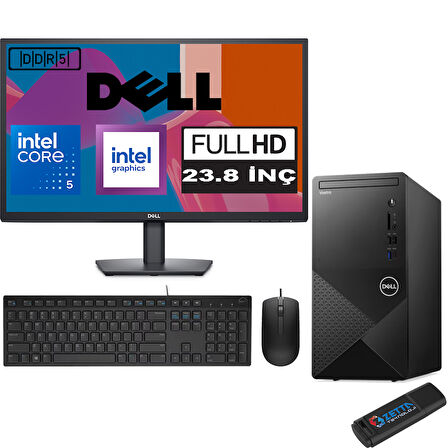 Dell Vostro 3030 mt Intel Core I5 12400 16GB Ddr5 4tb SSD 23.8" Fhd Windows 11 Home Intel® UHD Graphics 730 Masaüstü Bilgisayar 23N3030I5EMEAH10 + Zetta USB Bellek