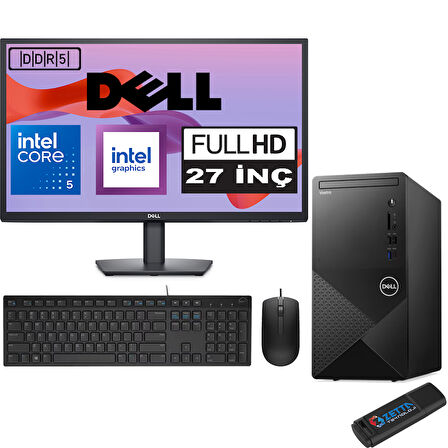 Dell Vostro 3030 mt Intel Core I5 12400 32GB Ddr5 512GB SSD 27" Fhd Windows 11 Pro Intel® UHD Graphics 730 Masaüstü Bilgisayar 27N3030I5EMEAP17 + Zetta USB Bellek