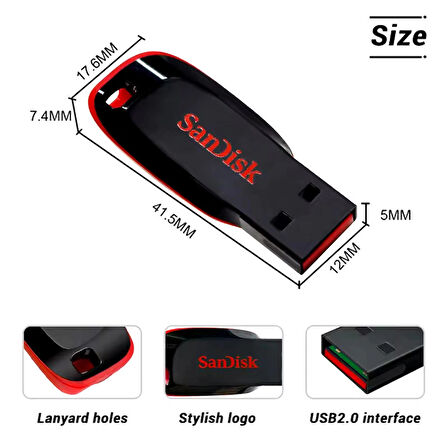 Sandisk 10 Adet Cruzer Blade 32 GB  2.0 USB Flash Bellek