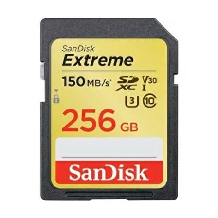 Sandisk Extreme 256GB SDXC Card 150MB/s V30 UHS-I U3 Hafıza Kartı (SDSDXV5-256G-GNCIN)