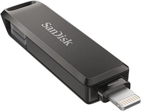 SanDisk iXpand Luxe Flash Sürücü 2'si 1 arada iPhone Bellek 64GB (iPad Uyumlu, Otomatik Yedekleme, USB-C ve Lightning Bağlantı Noktası, Şifre Koruması, iXpand Uygulaması), Gümüş Teşhir