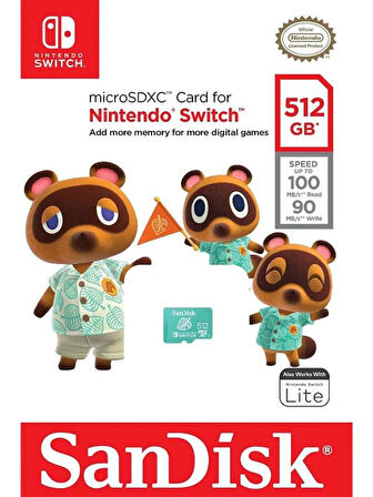 SanDisk Nintendo Switch 512GB 100/90 MB/s microSDXC Hafıza Kartı SDSQXAO-512G-GN3ZN