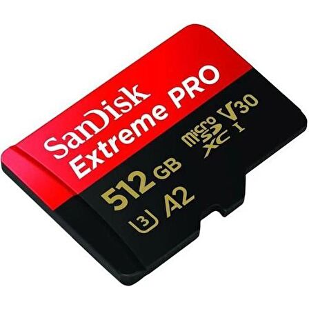 Sandisk Extreme Pro 512GB 200/140MB/S Microsd V30 Hafıza Kartı SDSQXCD-512G