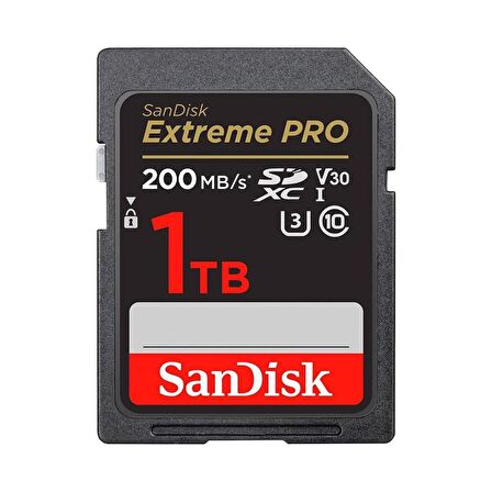 SanDisk Extreme Pro 1TB 200/140MB/s SDXC V30 UHS-I U3 Hafıza Kartı SDSDXXD-1T00-GN4IN