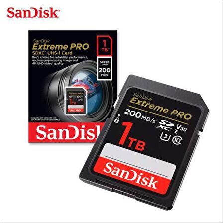 SanDisk Extreme Pro 1TB 200/140MB/s SDXC V30 UHS-I U3 Hafıza Kartı SDSDXXD-1T00-GN4IN