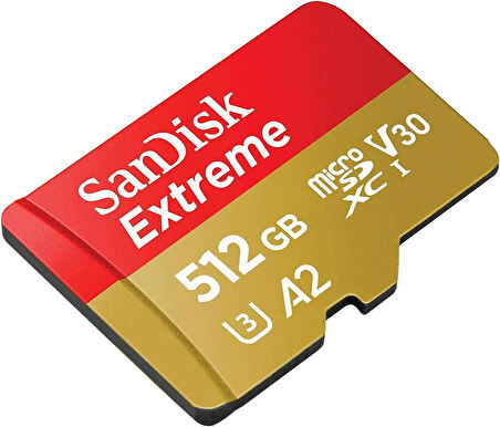 SanDisk Extreme 512GB 190/130MB/s microSDXC A2 V30 Aksiyon Kamera Drone Hafıza Kartı SDSQXAV-512G-GN6MN