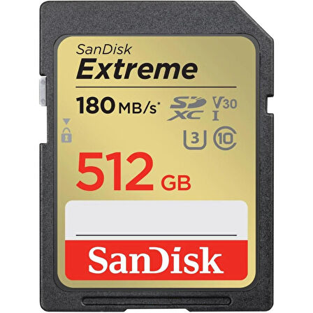 SanDisk Extreme 512GB 180MB/s SD UHS-I 4K UHD Hafıza Kartı SDSDXVV-512G-GNCIN