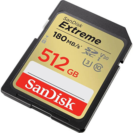 SanDisk Extreme 512GB 180MB/s SD UHS-I 4K UHD Hafıza Kartı SDSDXVV-512G-GNCIN