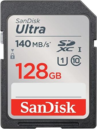 SanDisk Ultra 128GB 140MB/s SDHC/SDXC Class 10 UHS-I Hafıza Kartı SDSDUNB-128G-GN6IN