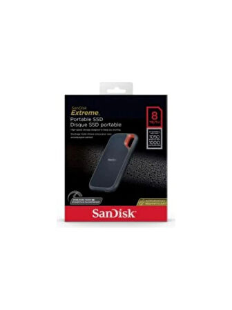 Sandisk Extreme 8tb 1050MB/SN USB 3.2 Nesil 2 Taşınabilir SSD SDSSDE61-8T00-G25