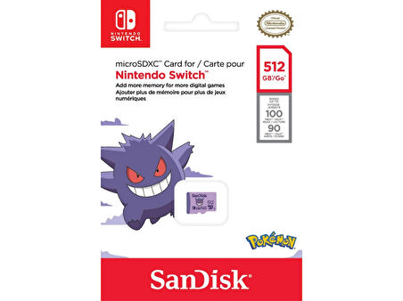 SanDisk Nintendo Switch Pokémon 512GB 100MB/s microSDXC Lisanslı Hafıza Kartı SDSQXAO-512G-GN6ZK