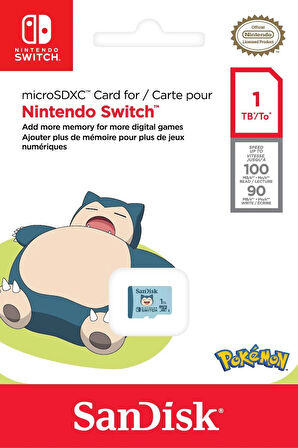 SanDisk Nintendo Switch Pokémon 1TB 100MB/s microSDXC Lisanslı Hafıza Kartı SDSQXAO-1T00-GN6ZK