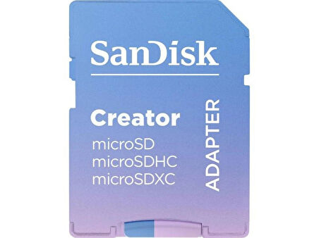 SanDisk Creator 128GB 190/90MB/s microSDXC UHS-I A2 V30 Adaptörlü Hafıza Kartı SDSQXAA-128G-IN6MS