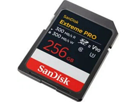 SanDisk Extreme Pro 256GB 300/300MB/s SDXC V90 UHS-II U3 8K/4K UHD Hafıza Kartı SDSDXDM-256G-GN4IN