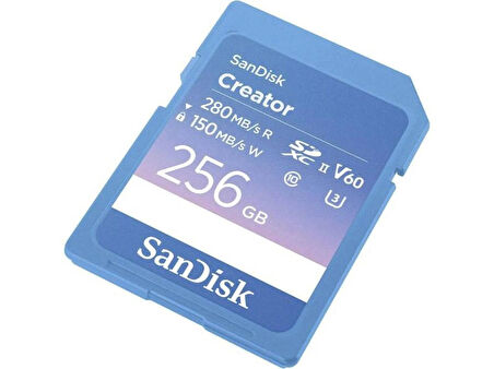 SanDisk Creator 256GB SDSDXEP-256G-GNCIS 280MB/s UHS-II SDXC 6K-4K UHD V60 Hafıza Kartı