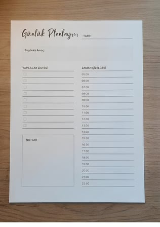 A4 Günlük Planlayıcı-Minimalist ve Sade Tasarımlı 50 Yaprak