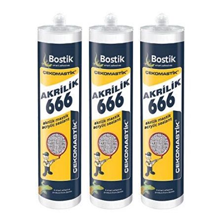 BOSTİK ÇEKOMASTİK 666 BEYAZ 450 GR – 3 ADET