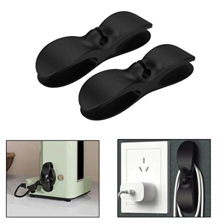 Microcase Yapışkanlı Kablo Sabitleyici Düzenleyici Çok Amaçlı Kablo  Toparlayıcı - SİYAH AL4550 2 Adet