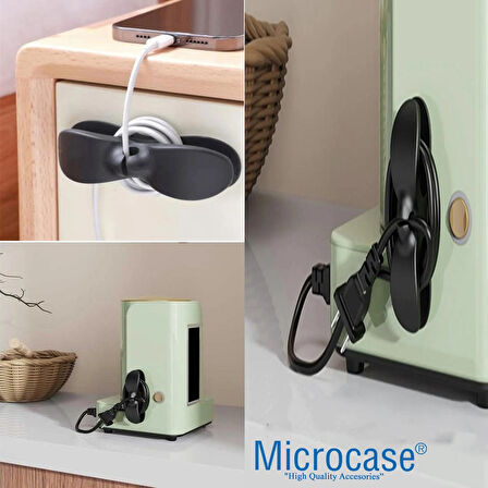 Microcase Yapışkanlı Kablo Sabitleyici Düzenleyici Çok Amaçlı Kablo  Toparlayıcı - SİYAH AL4550 2 Adet