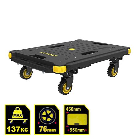 STANLEY PC531 137kg 55x45cm Dört Tekerli Yük ve Paket Taşıma Arabası 