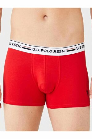 U.S. Polo Assn. Erkek 3'lü Boxer Kırmızı-Gri-Lacivert