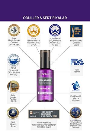 Besleyici Formüllü Parlaklık Sunan Saç Serumu Kundal Macadamia Hair Serum 100ml (Pink Grapefruit)
