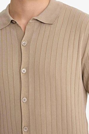 Standart Fit Polo Yaka Triko Kısa Kollu Polo Tişört