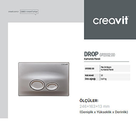 Creavit Drop Mat Gri Boyalı Kumanda Paneli GP2002.00