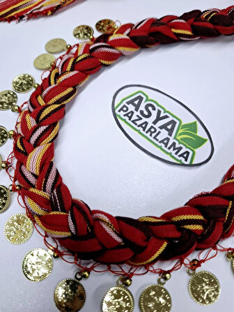 Karadeniz Örgülü Ipli Liralı Keşan, Fular, Şal, Atkı, Saç Bandı, Bandana, Puşi