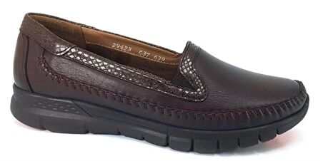 Laden Forelli Hakiki Deri Anatomik Kadın Ayakkabı-Kahverengi