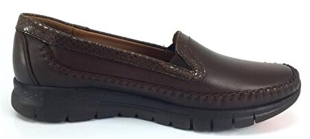 Laden Forelli Hakiki Deri Anatomik Kadın Ayakkabı-Kahverengi