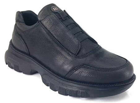 Mammamia 3115 Hakiki Deri Günlük Kadın Ayakkabı-Siyah Nubuk