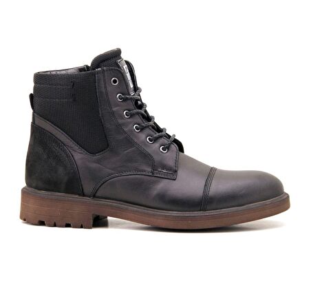 Marcomen 14020 Hakiki Deri Günlük Erkek Bot-Siyah