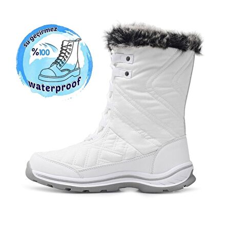 Usoa Hammer jack Su Geçirmez Kadın Yağmur Botu-Beyaz