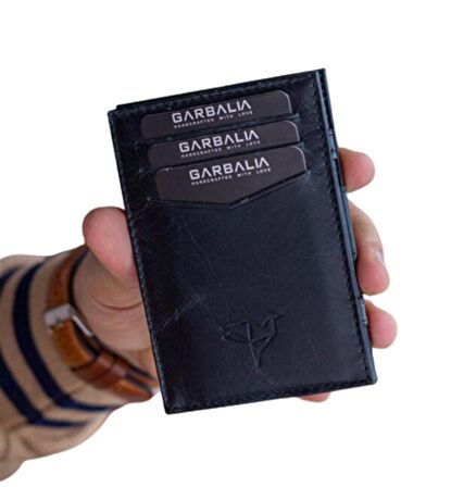 Garbalia Magic Hakiki Deri RFID Engelleyici Unisex-Siyah