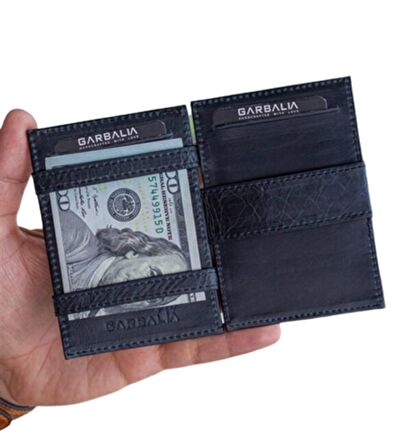 Garbalia Magic Hakiki Deri RFID Engelleyici Unisex-Siyah