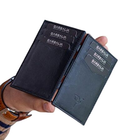 Garbalia Magic Hakiki Deri RFID Engelleyici Unisex-Siyah