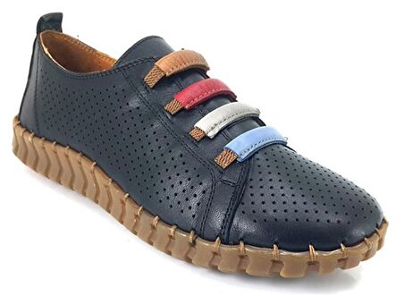 Venüs 2010717 Günlük Hakiki Deri Kadın Ayakkabı-Siyah