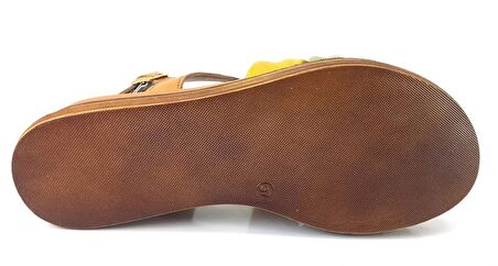 Venüs 2216412 Günlük Hakiki Deri Kadın Sandalet-Taba