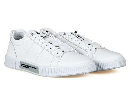 Basel HammerJack Hakiki Deri Erkek Günlük Ayakkabı-Beyaz