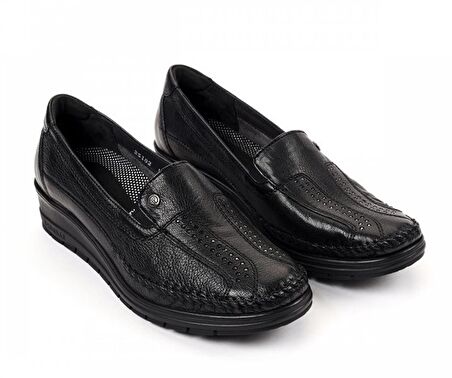 Moriza Forelli Deri Anatomik Günlük Kadın Ayakkabı-Siyah