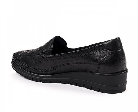 Moriza Forelli Deri Anatomik Günlük Kadın Ayakkabı-Siyah